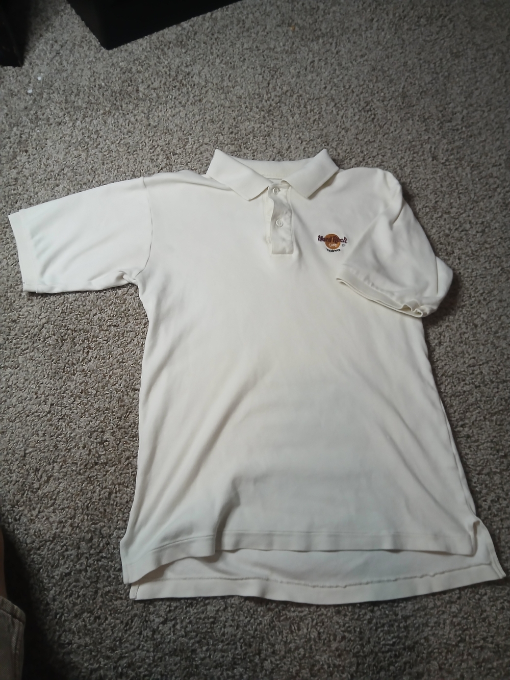 Hard Rock Cafe Cream Polo with Logo Embroidery